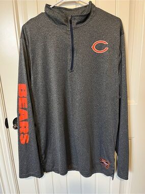 NFL Gray and Orange Chicago Bears Men’s Long-Sleeve 1/4 Zip